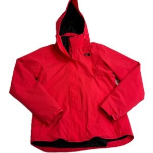 The North Face Jacket Womens Large Pink DryVent Hooded Full Zip Rain Coat